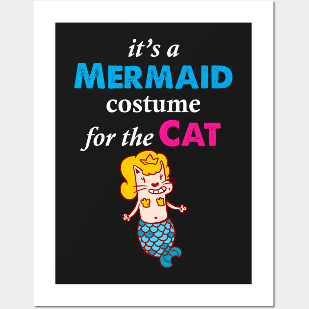 Mermaid Costume Cat Wall Art by hothippo